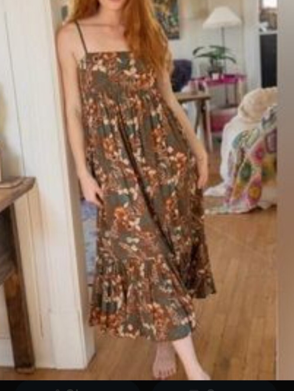 Natural Life Nina Midi Bohemian Cotton Dress Nwot